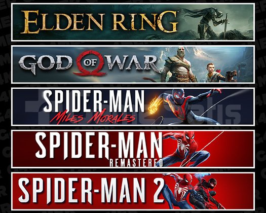 Elden + GOW + Miles + Spider 1 + Spider 2