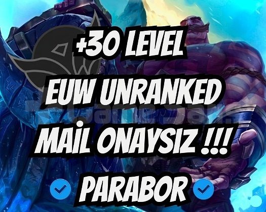 EUW + UNRANKED + MAİL ONAYSIZ + HESAPLAR!