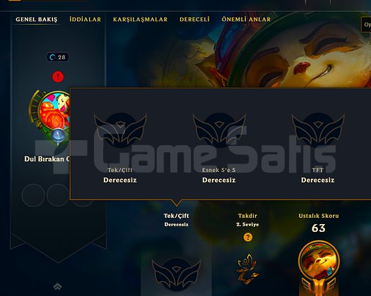 TR + 28 LVL + 1 KOSTÜM + UNRANKED + 30K ÖZ + TEL!