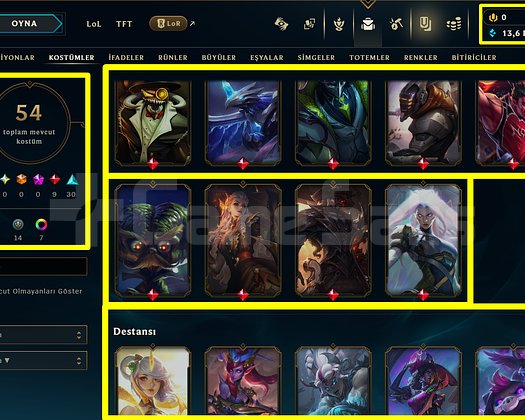 124 LVL + 54 KOSTÜM + 97 HERO + 13K ÖZ + MAİL!