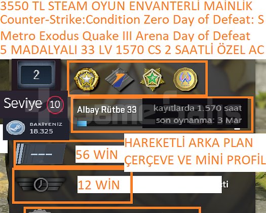 5 MADALYALI 33 LV 1570 CS 2 SAATLİ ÖZEL ARKA PLAN