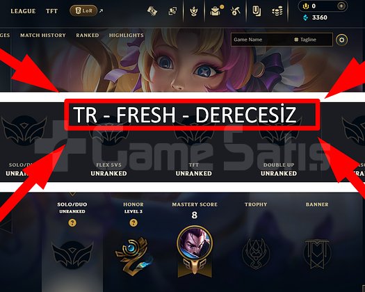 TR / 32 LVL + 2 SKİN + FRESH + FISTIK !!!!