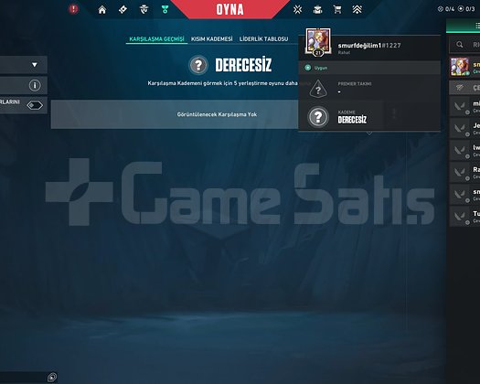 REKABETCİ GİRİLEBİLİR SMURFLUK BOŞ HESAP!
