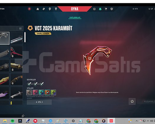 ACİL SATILIK VCT KARAMBİT SINIRLI SÜRÜM
