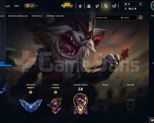 EUW DİAMOND 1 HANDMADE HESAP 60 WR