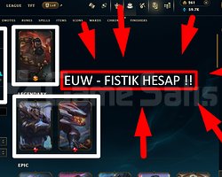 EUW / 185 LVL + 37 SKİN + DERECESİZ + FIRSAT !!