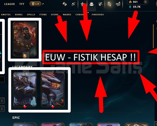 EUW / 185 LVL + 37 SKİN + DERECESİZ + FIRSAT !!