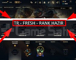 TR / 33 LVL + 7 SKİN + RANK HAZIR + FRESH !!!