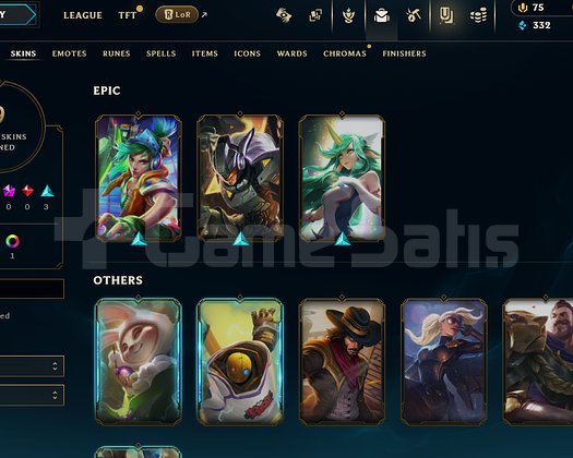 EUW / 34 LVL + 9 SKİN + ALTIN MMR + MAİL !!