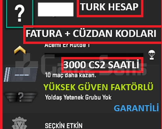 TR ANINDA TESLİM | PRİME | 3000 SAAT | FACEIT