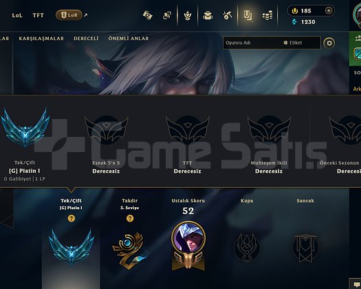 TR - PLATIN 1 - 1 LOSE - YERLEŞTİRMELERDE - MAIL