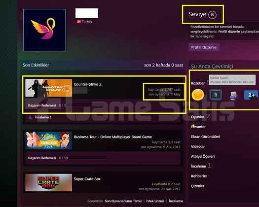 FACEİT+ 6 MADALYA 398 WİN 1747 SAAT SEÇKİN