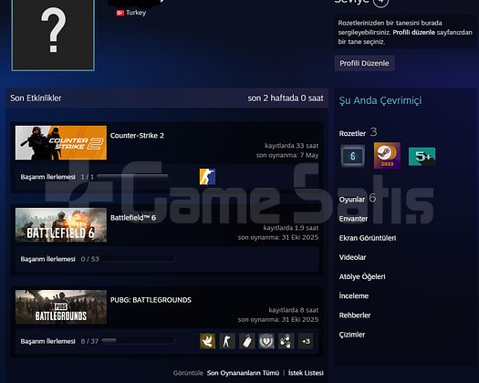 CS 2 1 Madalya Premier Hazır 6 Sağlam Oyun