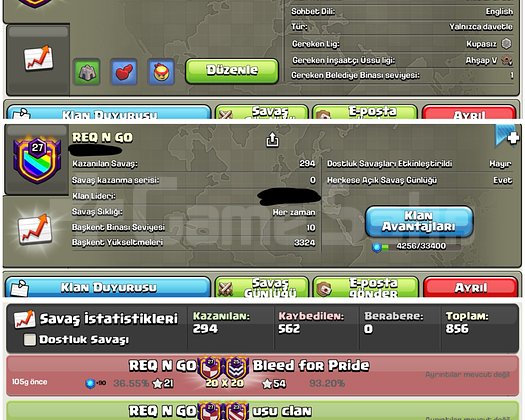 27 SEVİYE ORJİNAL REQ N GO FIRSAT KLANI