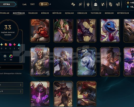 GEÇEN SEZON CHALLENGER 1369LP BİTİRMİŞ HESAP