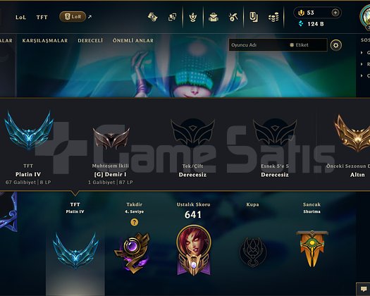 527 KOSTÜM 124K ÖZ UNRANKED EFSANE DOLU MAİL HESAP