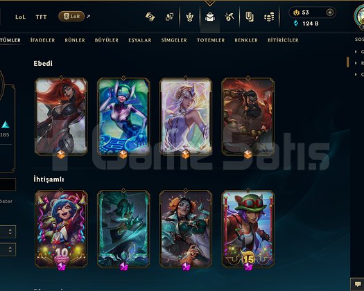 527 KOSTÜM 124K ÖZ UNRANKED EFSANE DOLU MAİL HESAP