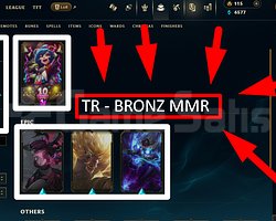TR / 74 LVL + 9 SKİN + BRONZ MMR + MAİL !!!