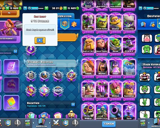 9 yıllık CR + Brawl Stars hesabı uygun fıyat