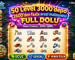 50 LEVEL 3000 DEPO FULL ARAZİ DOLU HESAP