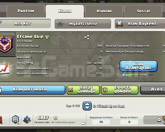 TR İSİMLİ EFSANE EKİP 24 LEVEL PAZARLIK KABÜL