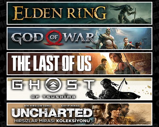 Elden + GOW + TLOU1 + Tsushima + Uncharted