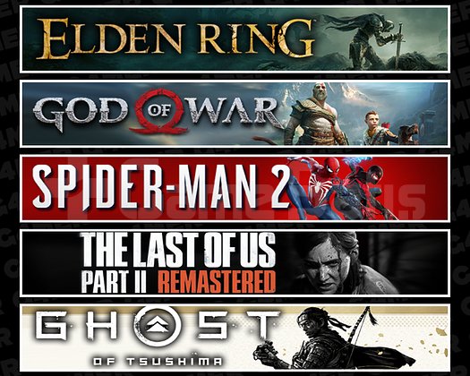Elden + GOW + Spider 2 + TLOU2 + Tsushima