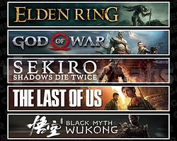 Elden + GOW + Sekiro + TLOU1 + Wukong