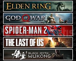 Elden + GOW + Spider 2 + TLOU1 + Wukong