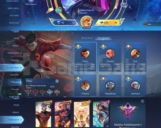 2 EPİC BASELİ CHOU HERO GUS KOF TERTEMİZ HESAP