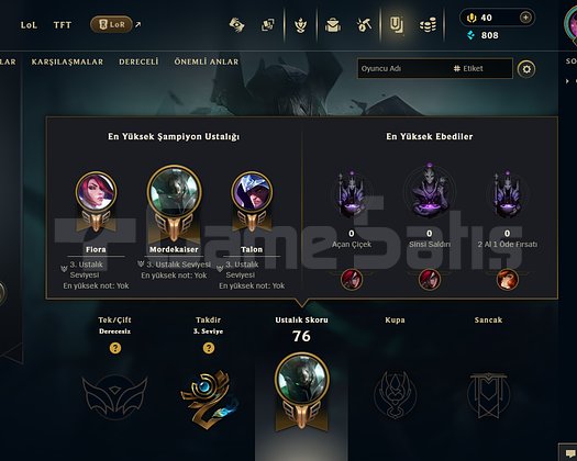 TR - HANDMADE 30LVL UNRANKED - 13 SKIN - MAILLI