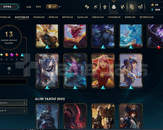 TR - HANDMADE 30LVL UNRANKED - 13 SKIN - MAILLI