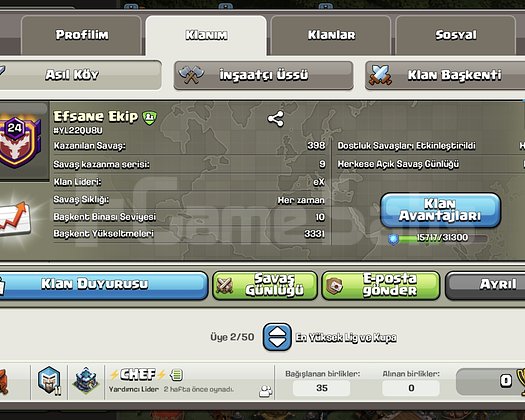 TR İSİMLİ EFSANE EKİP 24 LEVEL PAZARLIK KABÜL