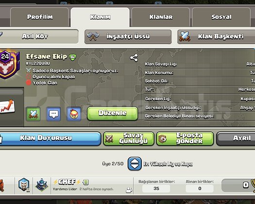 TR İSİMLİ EFSANE EKİP 24 LEVEL PAZARLIK KABÜL