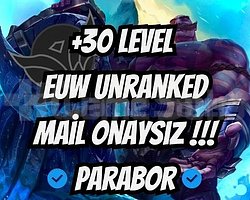 EUW + UNRANKED + MAİL ONAYSIZ + HESAPLAR!