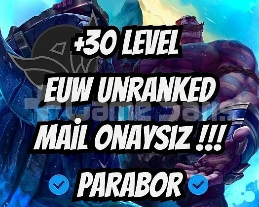 EUW + UNRANKED + MAİL ONAYSIZ + HESAPLAR!