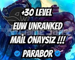 EUW + UNRANKED + MAİL ONAYSIZ + HESAPLAR!