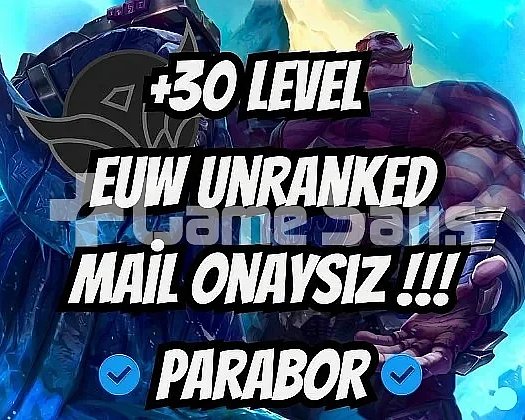 EUW + UNRANKED + MAİL ONAYSIZ + HESAPLAR!