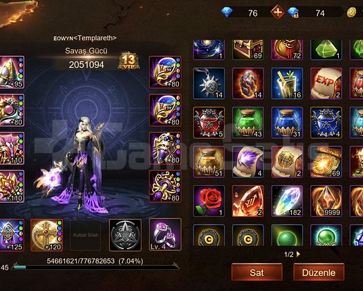 80 LVL 2.050M TEMİZ MAGE DİP FİYATTAN SATIŞTA!
