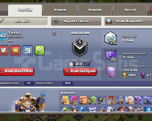 263 SEVİYE CLASH OF CLANS HESABI