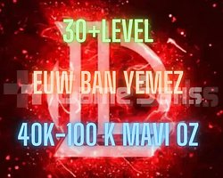 EUW BAN YEMEZ 30+LEVEL 40K-100K BE UNRANKED HESAP