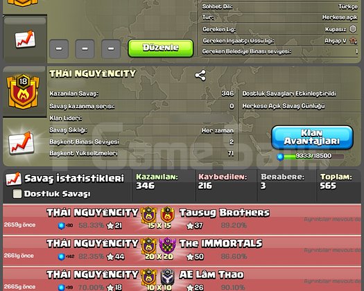 18 LVL KRİSTAL 1 LİGLİ KLAN