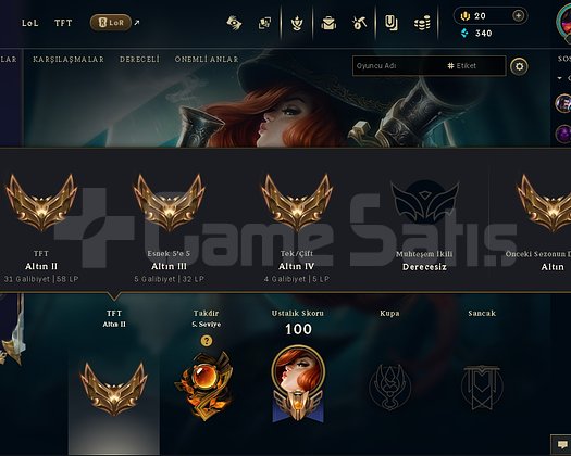 GOLD ELO BOL KOSTÜMLÜ HESAP