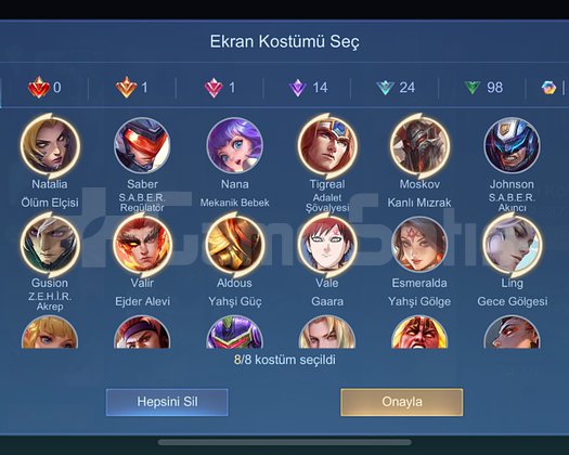 Uzman koleksiyoner 143 köstüm Epik hesap
