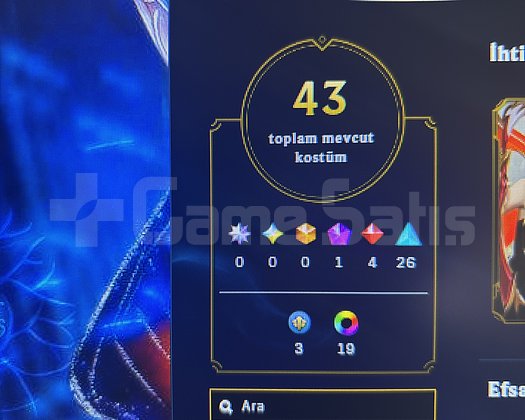 Elmas 4 Lol Hesabı | 88 Seviye |40+ Kostüm