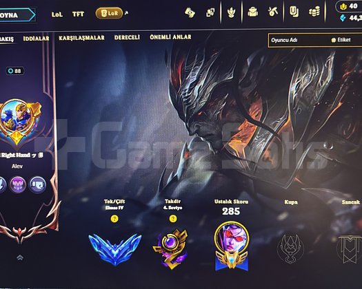Elmas 4 Lol Hesabı | 88 Seviye |40+ Kostüm