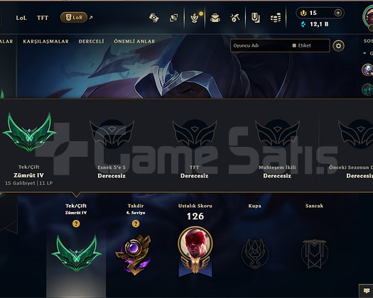 EUW / EMERALD 4 / +30 - 10 LP/AZ OYUN YÜKSEK MMR