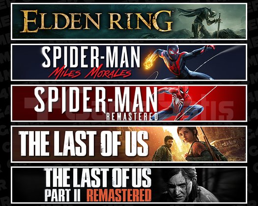 Elden + Miles + Spider 1 + TLOU1 + TLOU2