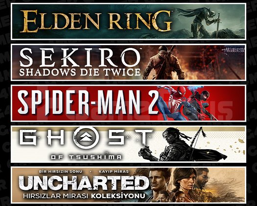 Elden + Sekiro + Spider 2 + Tsushima + Uncharted