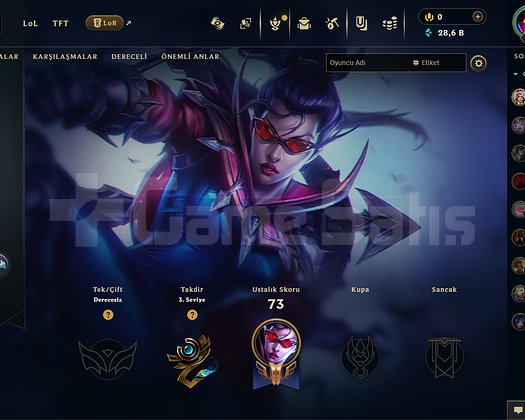 Lol Tr dereceli oynanmamış hesap
